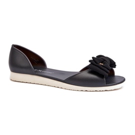 Seastar Damen-Ballerinas aus Gummi mit Schleife, Schwarz