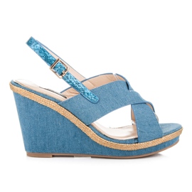 Vices Jeanssandalen mit Schnallenverschluss blau