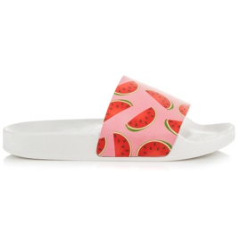 Vices Wassermelone Hausschuhe weiß rot rosa