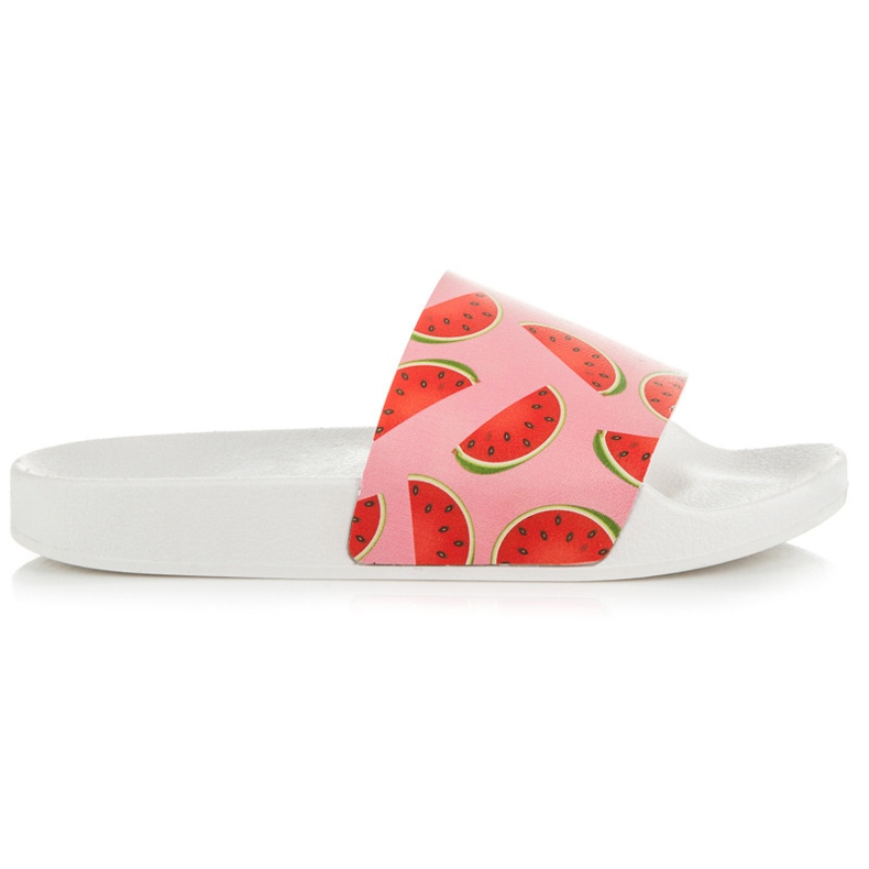 Vices Wassermelone Hausschuhe weiß rot rosa