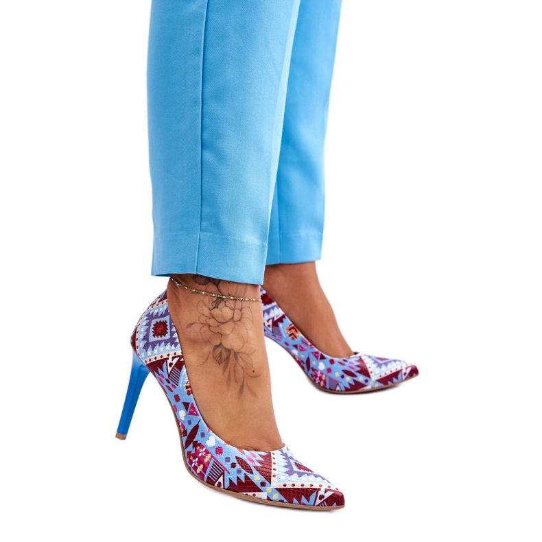 Step in style High Heels Modell Lewski Shoes 2659 Blau/Rot – Treten Sie ein mit Stil mehrfarbig