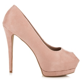 Vices Wildleder-Heels mit offener Zehenpartie rosa