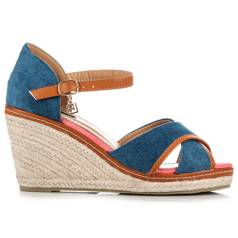 Vices Denim-Espadrilles mit Keilabsatz blau