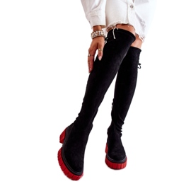 Step in style Stiefel Modell Cheera UK105P Schwarz/Rotes Wildleder – Treten Sie ein mit Stil