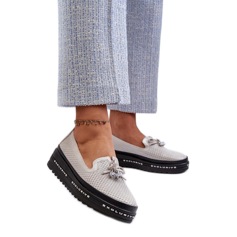 Step in style Mokassins Modell S.Barski LR400 Silber – Treten Sie ein mit Stil grau