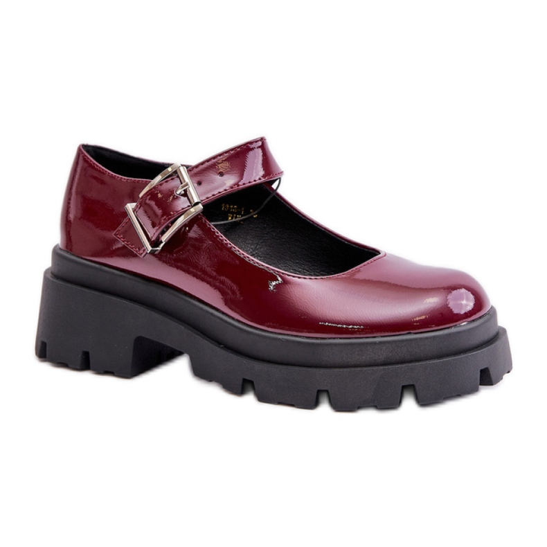 Step in style Schuhe Modell Plikuria 1813-1 Bordo Lakier – Treten Sie ein mit Stil rot