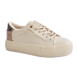 Damen-Sportschuhe aus Big Star Beige Öko-Leder