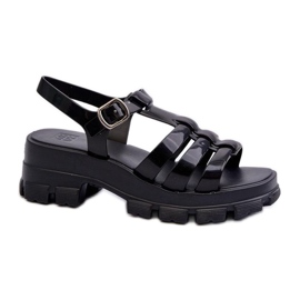 Zaxy Schwarze vegane Sandalen