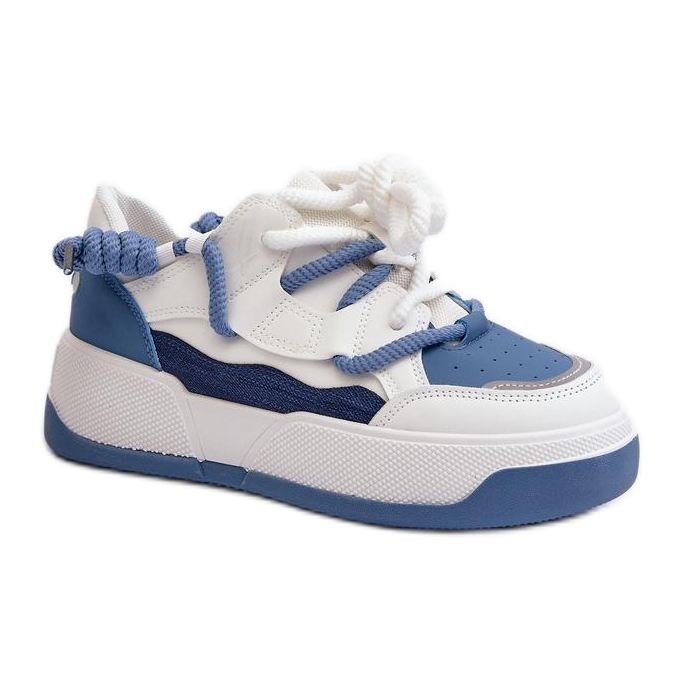Blaue Plateau-Sneaker für Damen