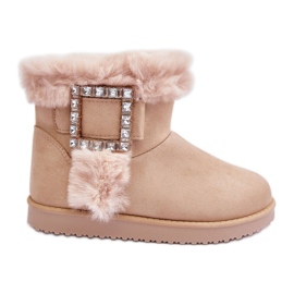 Modische Damen-Schneestiefel in Beige
