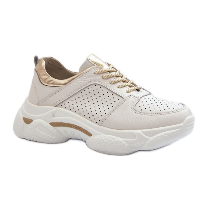 Leichte Damen-Sneaker WEISS/Gold weiß