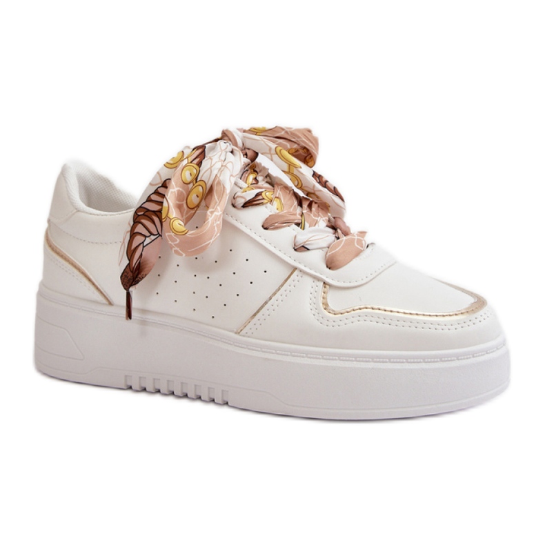 Damen-Sneaker mit Öko-Leder und Verzierung weiß