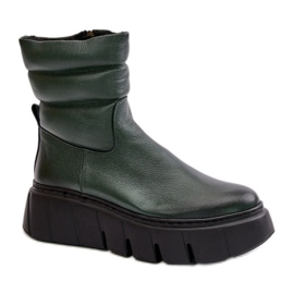 Dunkelgrüne Damen-Stiefeletten von Zazoo