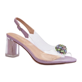 D&A Stylische violette Sandaletten mit hohen Absätzen lila