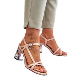 S.Barski Lackledersandalen Modell D&amp;A Beige