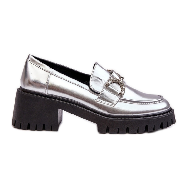 Silberne Damen-Slipper-Mokassins silber-