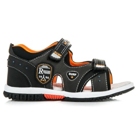 American Club Sommerschuhe mit Klettverschluss schwarz