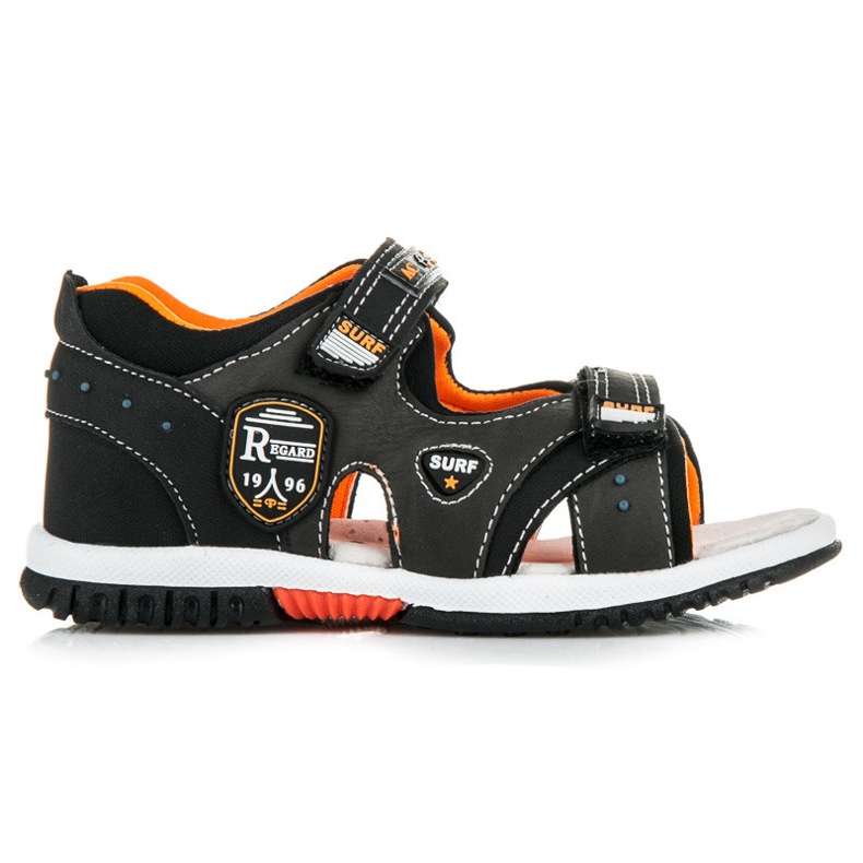 American Club Sommerschuhe mit Klettverschluss schwarz