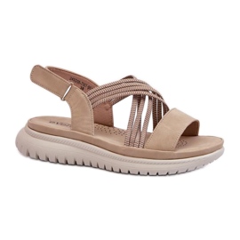 Damensandalen mit Klettverschluss 24SD06-7057 beige