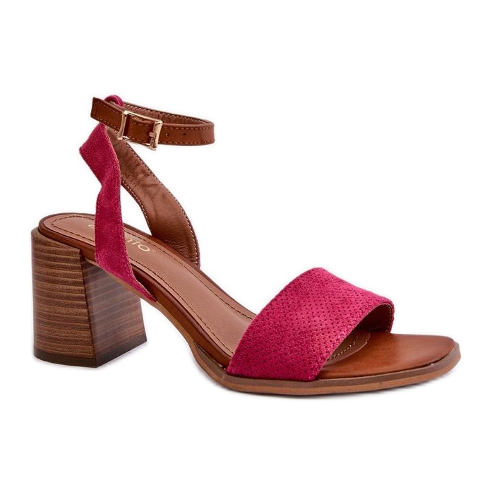 Damensandalen aus Öko-Wildleder 24SD35-7082, rosa