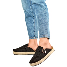 Geschlossene Damen-Flipflops DM802B, schwarz