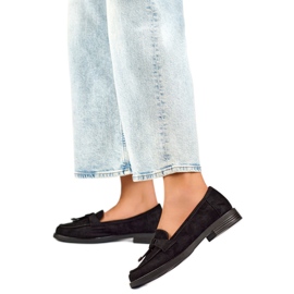 Damenschuhe mit Schleife 24-12369B schwarz