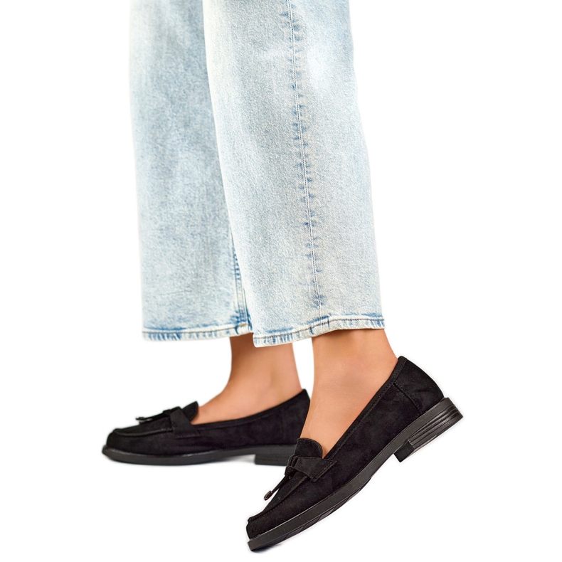 Damenschuhe mit Schleife 24-12369B schwarz