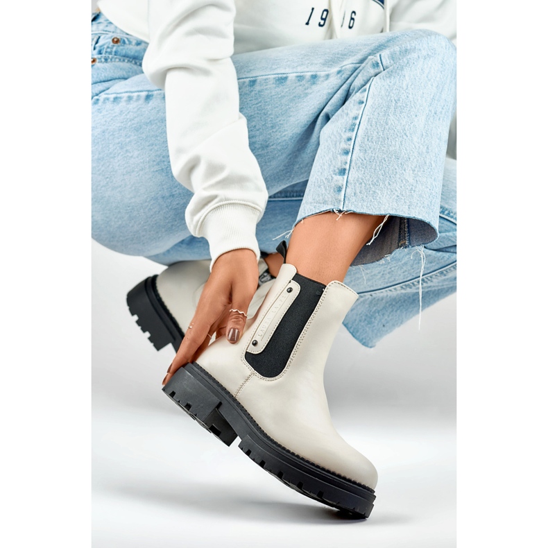 Chelsea-Stiefel Modell 250004BE-PU Hellbeige - PRIMO