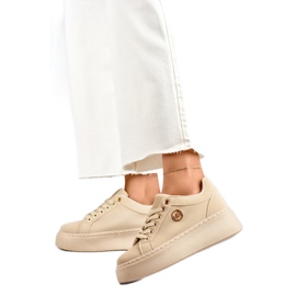 Damen-Sportschuhe mit Verzierung TL251-10L/BE beige