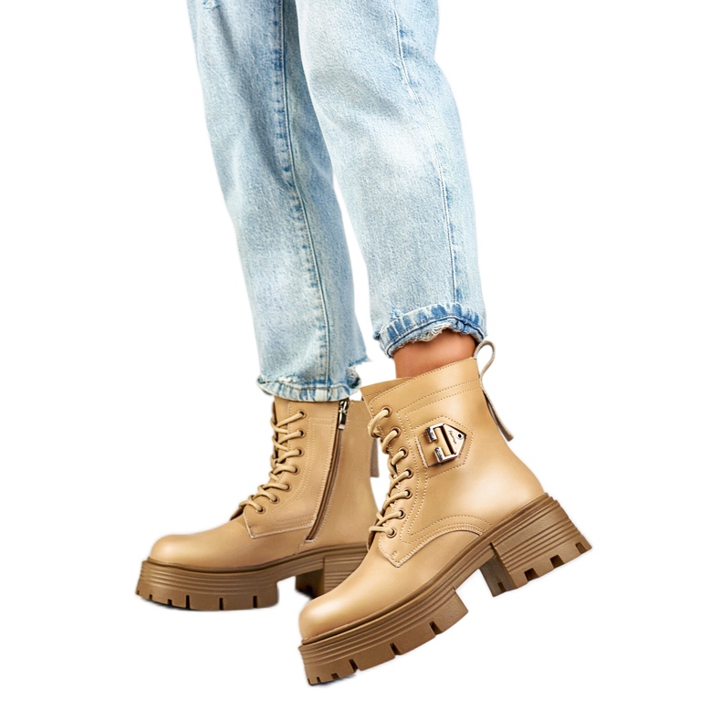 Damen-Lederstiefel GD-TL55BE, beige