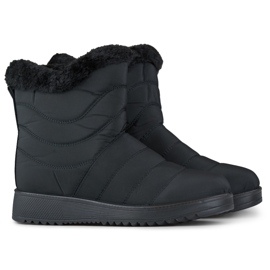 Damen-Schneestiefel mit Fellfutter W76B, schwarz