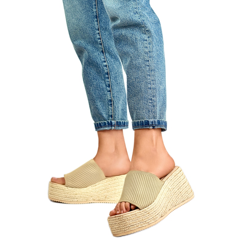 Damen-Keilsandalen 7237GO Gold gelb