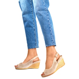 Damen-Keilsandalen GD-FL1243KH, beige