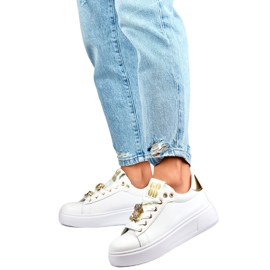 Damen-Sportschuhe mit Teddybär EV392-1GO weiß