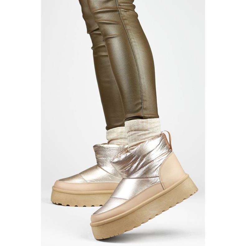 Schneestiefel Modell J2-38-BR Beige/Gold/Rosa - PRIMO