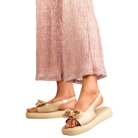 Damensandalen mit Schleife LX2350BE beige