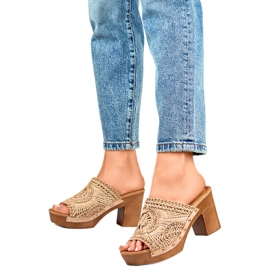 Damen-Flip-Flops C388BE, beige