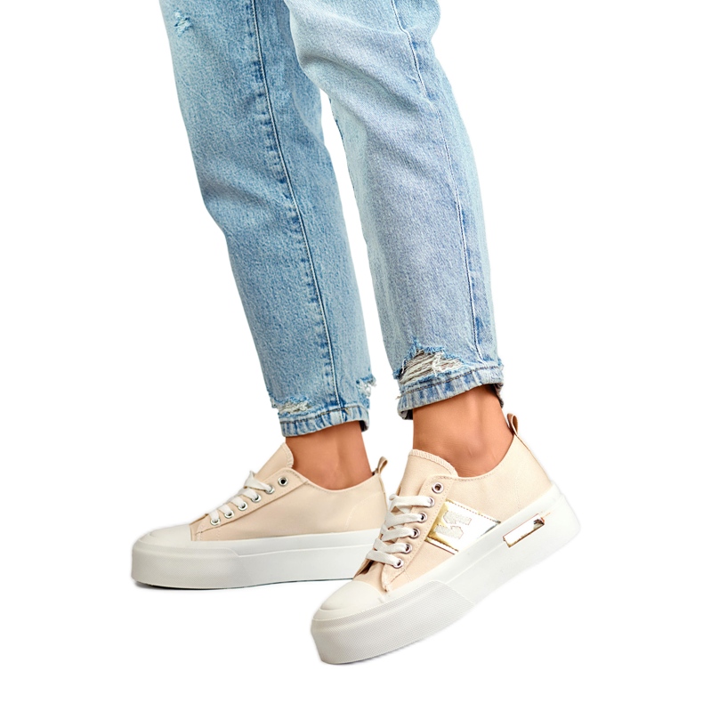 Damen-Sneaker auf der LY100BE-Plattform beige