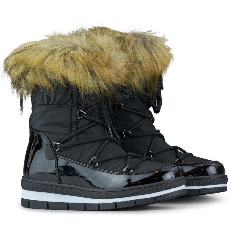 Damen-Schneestiefel A806-1-B mit Fell schwarz