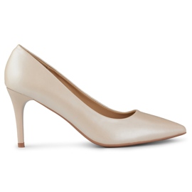 Damen-High-Heels mit Ledereinsatz GD-XR501B-APR beige