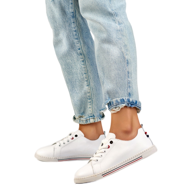 Damen-Ledersneaker 24-87967W weiß