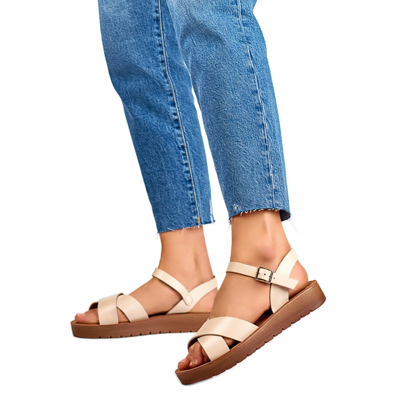 Damensandalen auf der PS13BE-Plattform beige