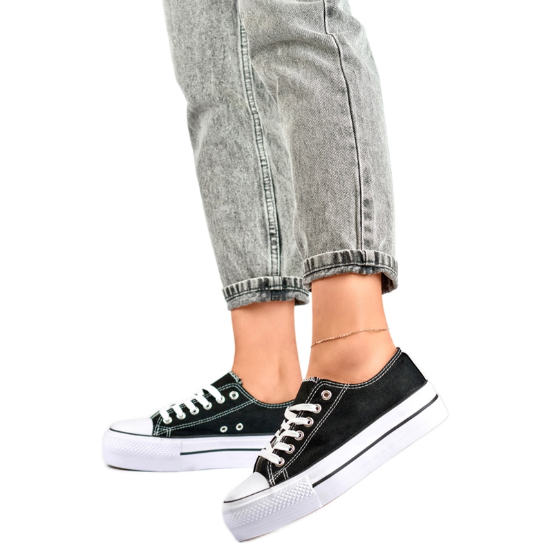 Damen-Plateau-Sneaker QY832B schwarz