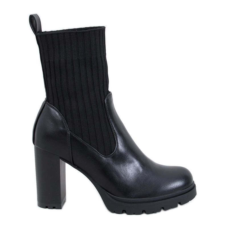 Fairsy Schwarze Stiefeletten mit hohem Absatz