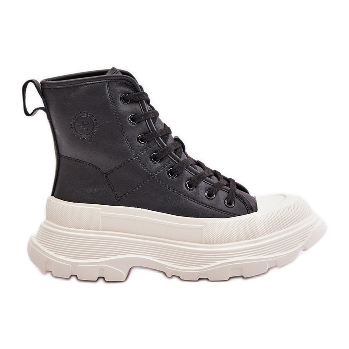 Lederisolierte Sneakers auf massiver Plattform Big Star OO274A599 Schwarz