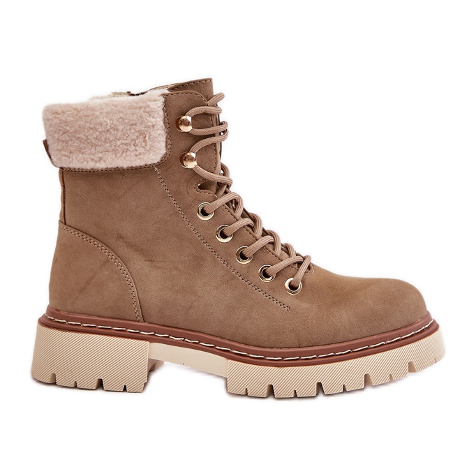 Isolierte Damenstiefel mit Reißverschluss Khaki Ferelia beige