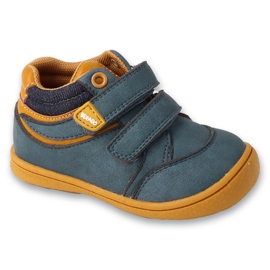 Befado Kinderschuhe mit Klettverschluss 169P033, Ledereinsatz, blau