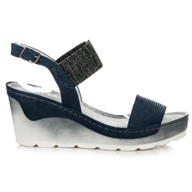 Vinceza Keilsandalen blau