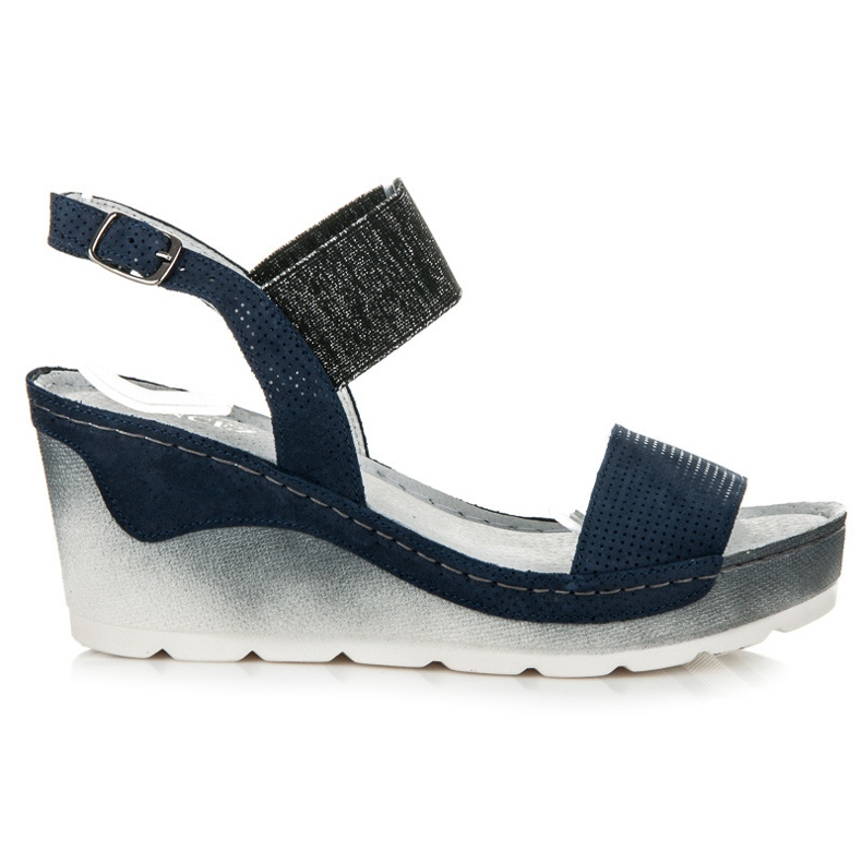 Vinceza Keilsandalen blau