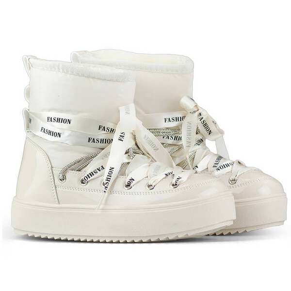 Damen-Schneestiefel, Schnürstiefel, Beige 5754-4BE